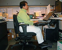 Worker before & after ergonomic consulting in Los Angeles, CA